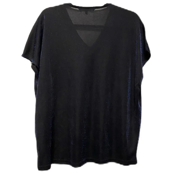 Vero Moda Sparkly Translucent V-Neck Tee Size Large - Picture 2 of 6